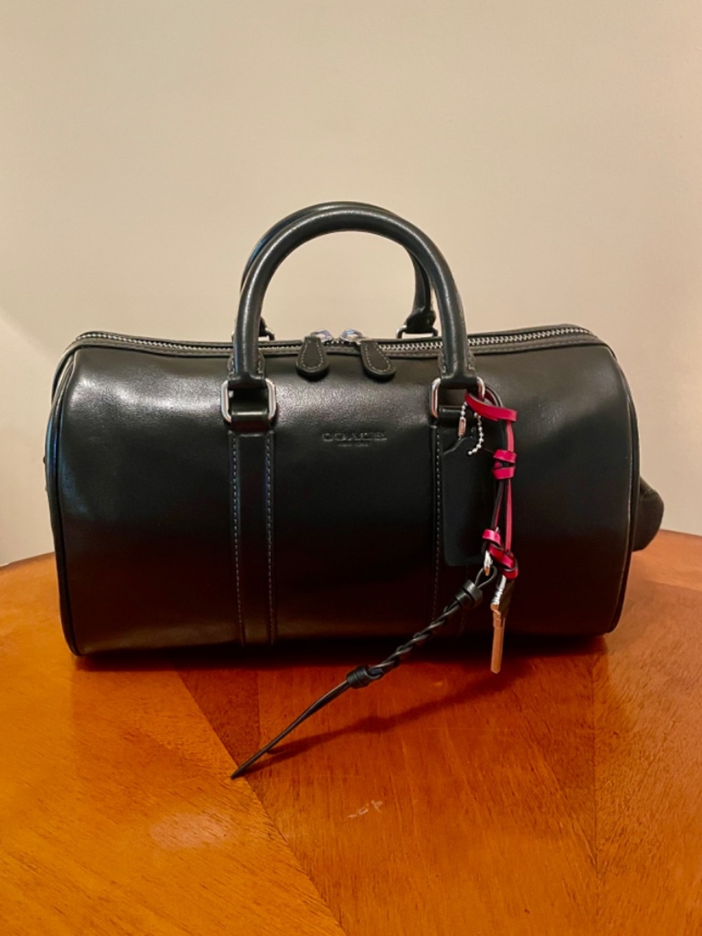 COACH Black Shiny Smooth Calf Leather Satchel With Charms - NWT - Picture 16 of 16